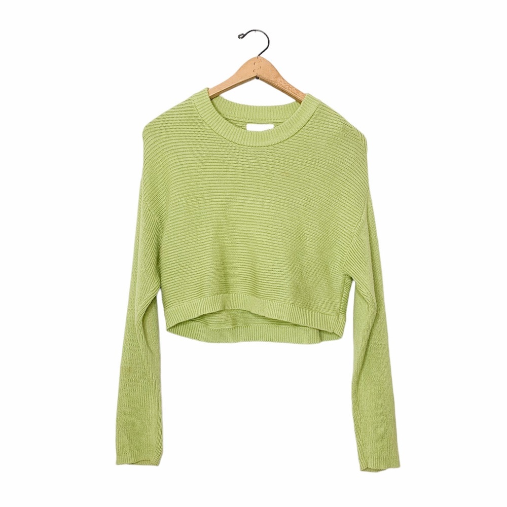 LA Hearts Lime Green Knit‎ Crop Sweater XS